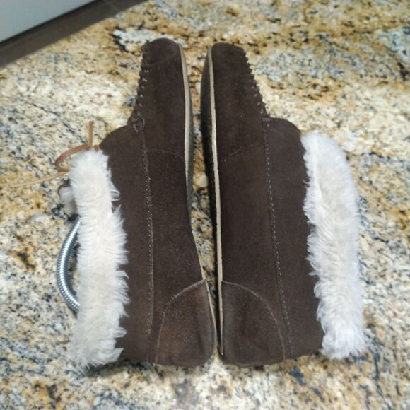 Minnetonka Chrissy Bootie Moccasin Chocolate Brown Suede Leather Women's Size 9 - Picture 6 of 13